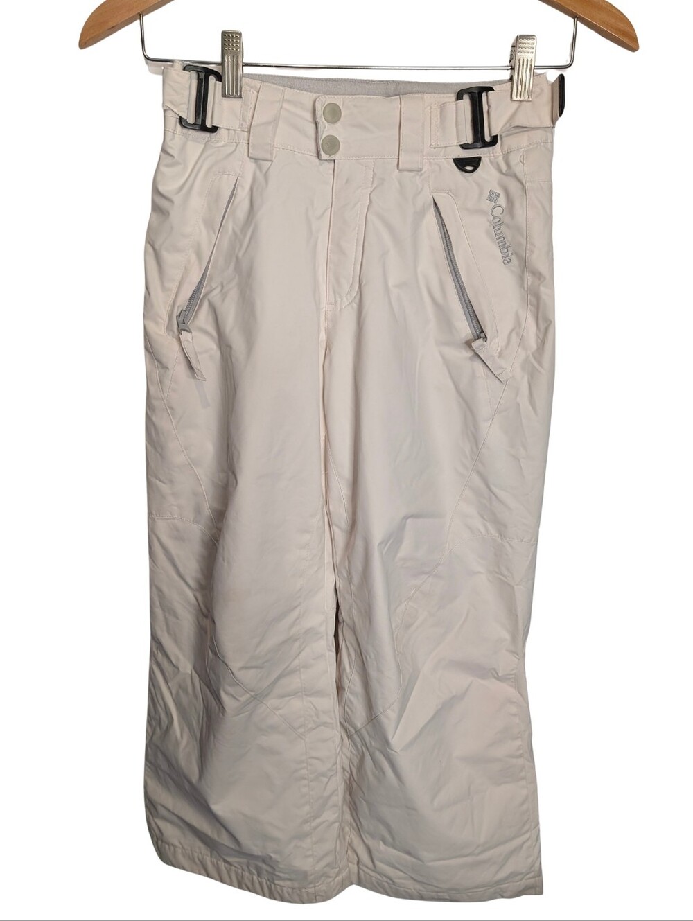 Girl's Off White Insulated Snow Pants. Youth 7/8
